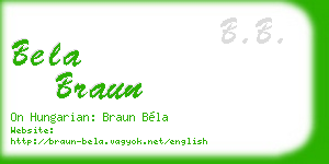bela braun business card