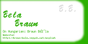 bela braun business card